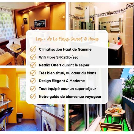 Le Mans City Sweet & Home - Climatise - Netflix - Wifi Fibre - Parking - Proche Circuit Des 24H & Centre-Ville - Accordhebergementconciergerie Buitenkant foto